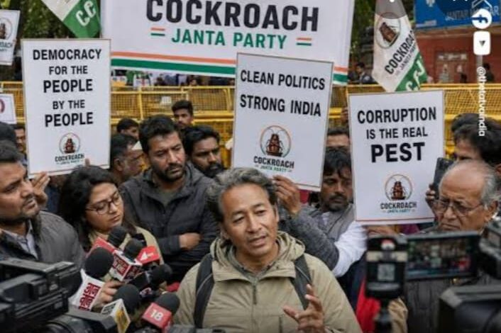 6 जून को सोनम वानचुक भी सीजेपी के प्रदर्शन में रहे।
