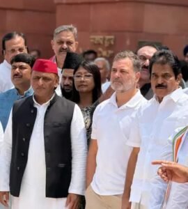 सोमवार-को-संसद-के-बाहर-फिर-दिखी-राहुल-और-अखिलेश-की-जोड़ी।